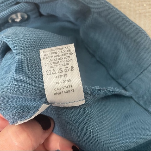 LOFT 100% Lyocell Joggers Teal Blue Color Zipper Ankle Oversized Back Pockets 6 - Picture 13 of 15